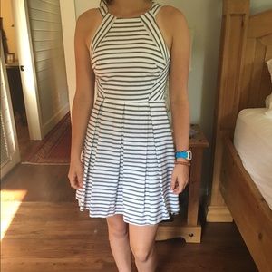 Stripped halter cut out dress